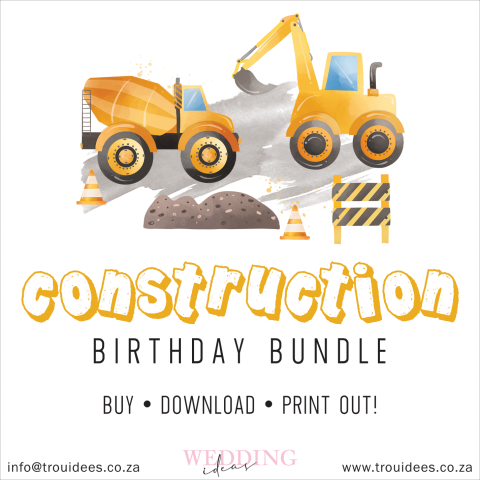 Construction Children’s Party Stationery